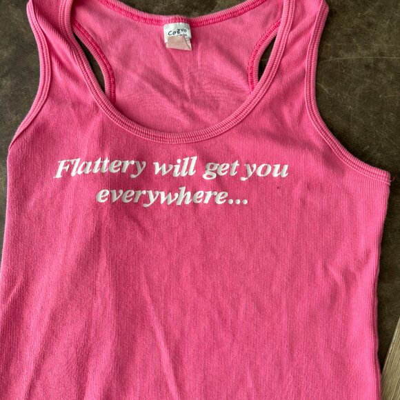 "Flattery Will Get You Everywhere" Tank Top - Picture 3 of 4
